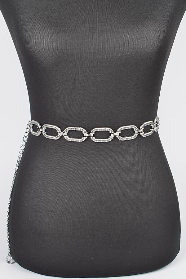 Silver Oval Chain Belt