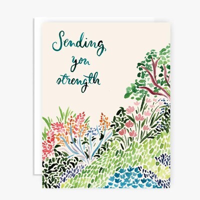 Sending You Strength Watercolor Nature Scene Greeting Card
