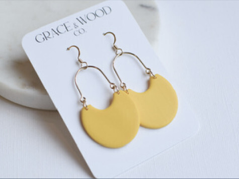 Yellow Ochre Clay Elegant Lola Earrings