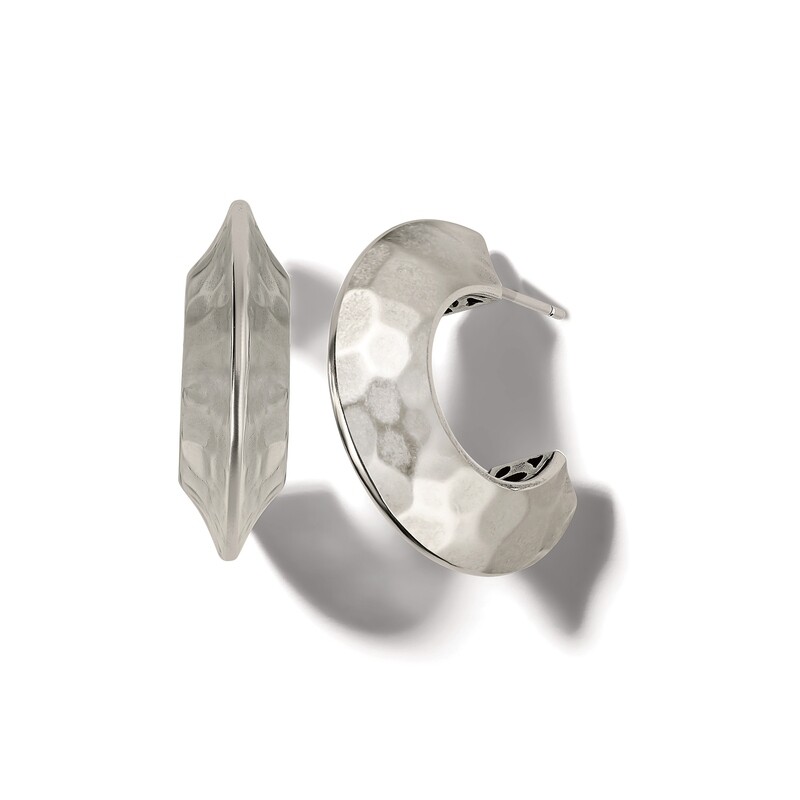 Mystic Moon Hoop Earrings Silver