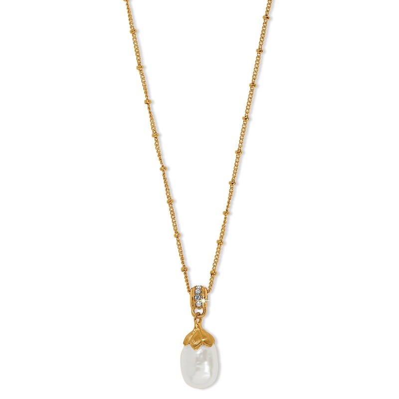 Everbloom Gold Pearl Drop Necklace