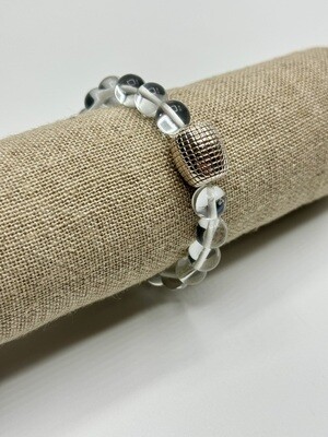 Simon Sebbag Stretch Coated Silver Crystal Bracelet