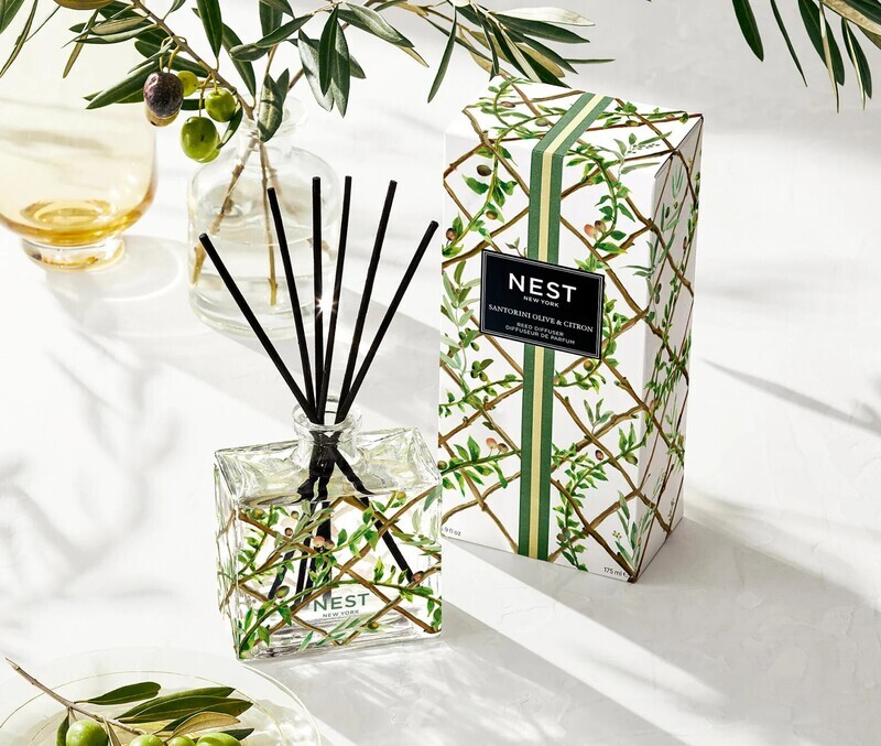 Santorini Olive &amp; Citron Decorative Reed Diffuser