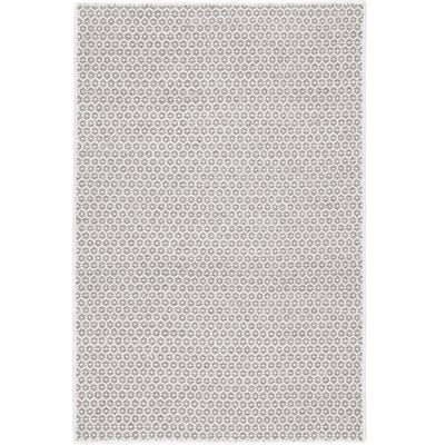 Honeycomb Ivory/Grey Handwoven Wool Rug 2x3