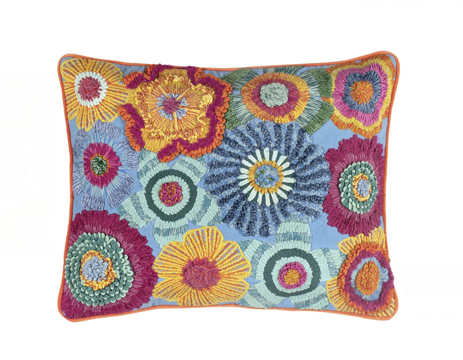 Bramble Embroidered Multi Decorative Pillow