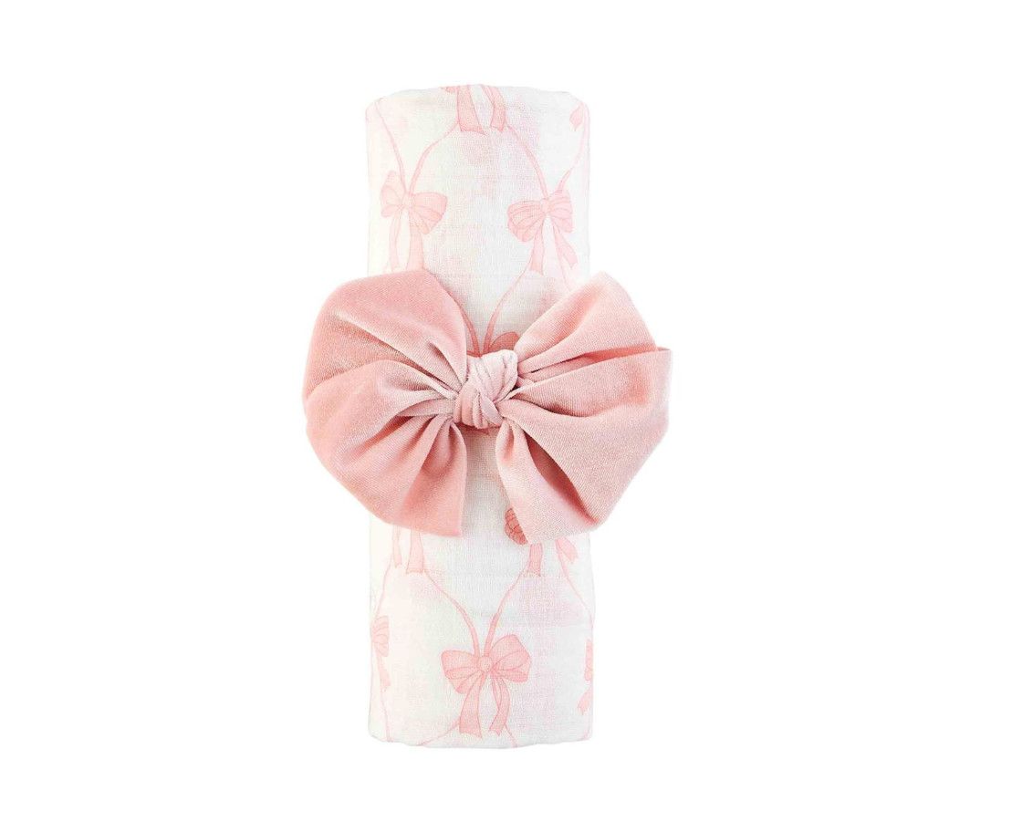 BOW SWADDLE &amp; HEADBAND SET