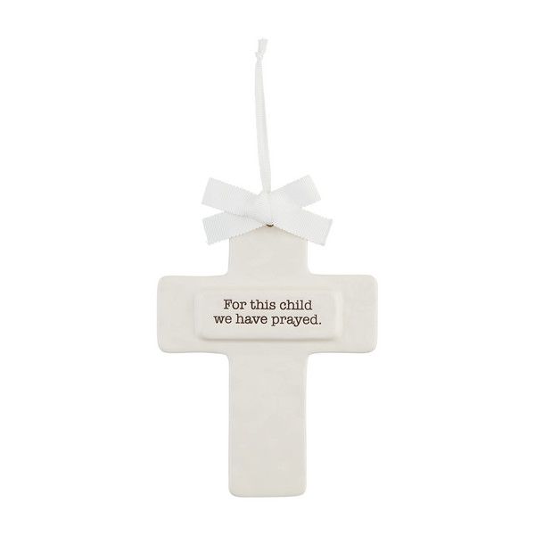 WHITE CERAMIC KEEPSAKE CROSS