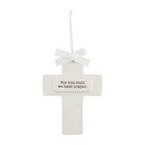 WHITE CERAMIC KEEPSAKE CROSS