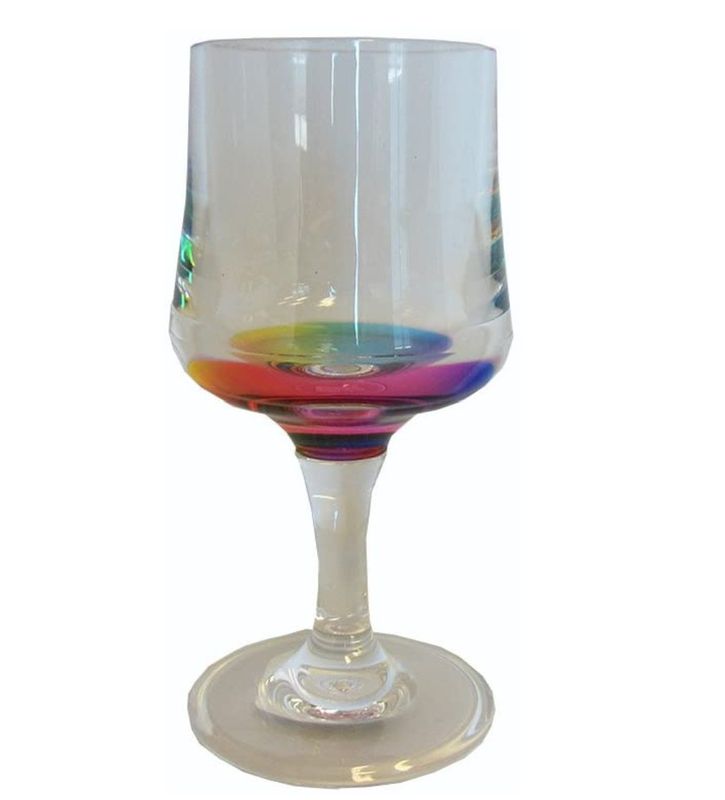 Acrylic Rainbow Wine Glass, Size: 8oz