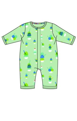GREEN SUNDAE FUNDAY COVERALL, Color: GSUND, Size: 0-3M