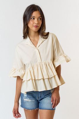 Ruffled Detail Top