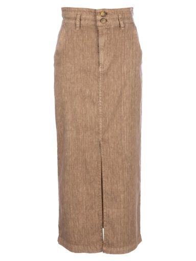 Freida Front Slit Skirt, Color: wood, Size: 2
