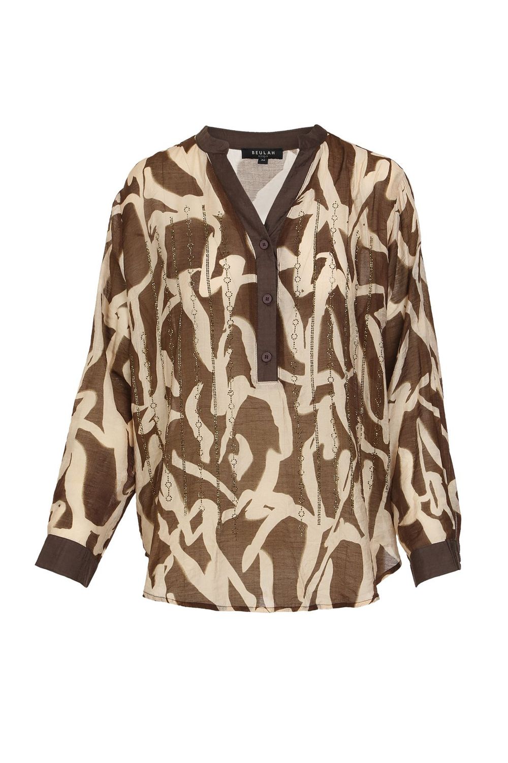 Embellished Print Blouse