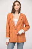 STRIPE LINEN BLEND HOODED JACKET