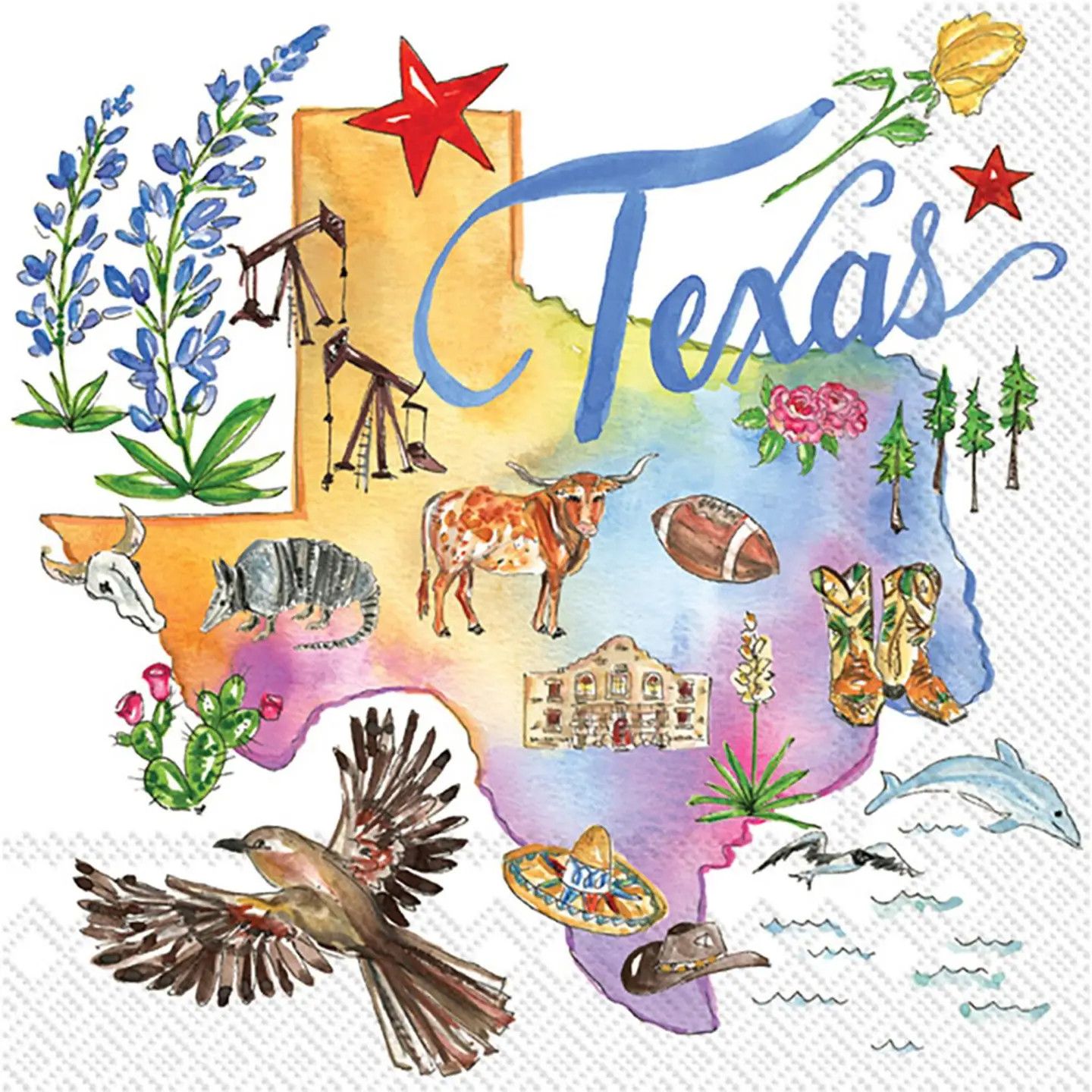 Texas State Collection Cocktail Napkins