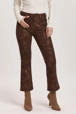 Jeanne HR Vegan Leather Cropped Flare