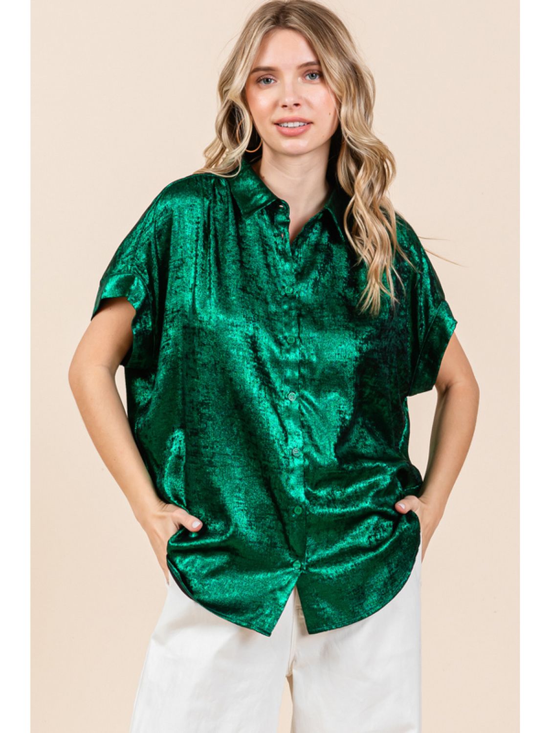 Metallic Green Top