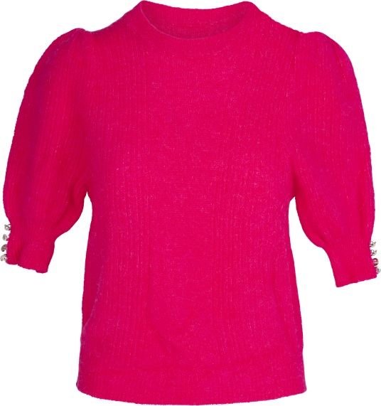 Puff Sleeve Sweater w/Pearls