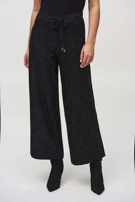 Sequined Sweater Knit Culotte Pants