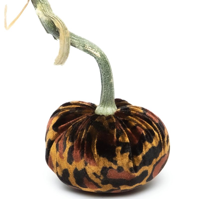 Hot Skwash Leopard Silk Velvet Pumpkin 4&quot;