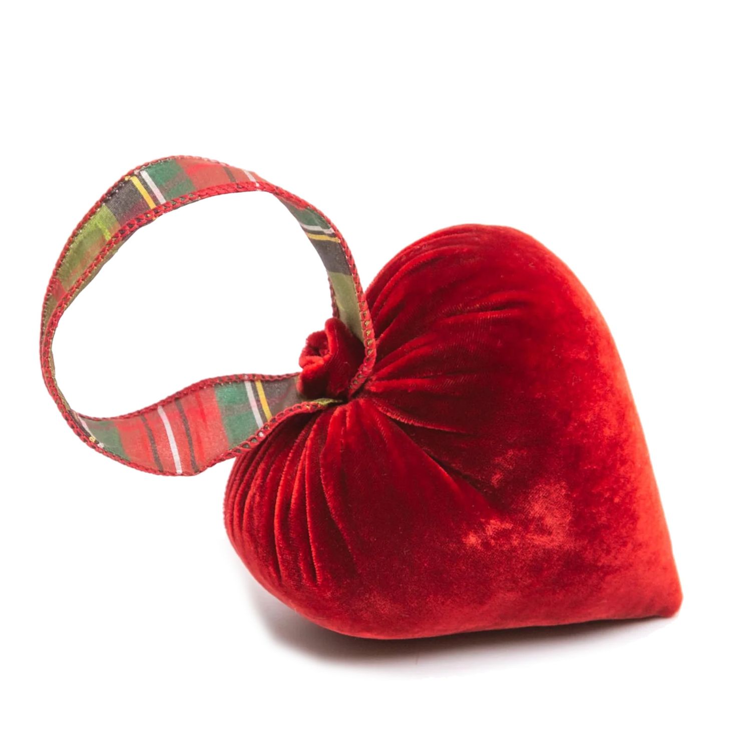 Hot Skwash Medium Cherry Heart w/Plaid Ribbon