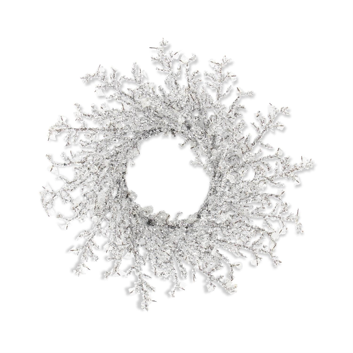 16&quot; Iced Crystal Candle Ring/Wreath (6.5Dia)