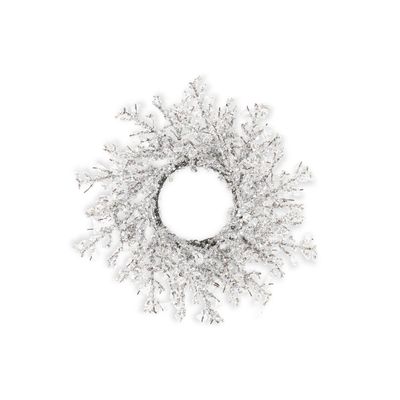 12.25&quot; Iced Crystal Candle Ring (4.5Dia.)
