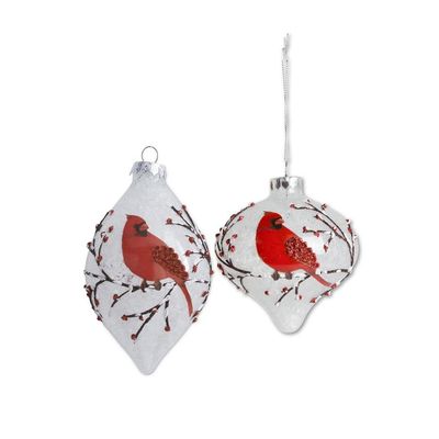 Cardinal Snowy Ornaments