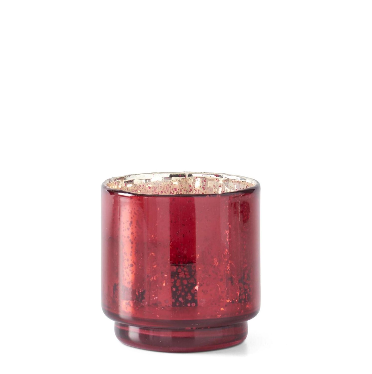 Red Mercury Glass Cylinder Vases, Size: 4.75&quot;H x 4.875&quot;D