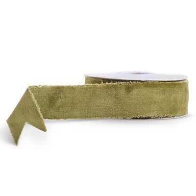 1.5&quot; X 10 Yds Olive Green Velvet Ribbon