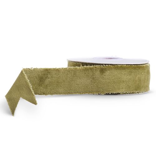 1.5&quot; X 10 Yds Olive Green Velvet Ribbon
