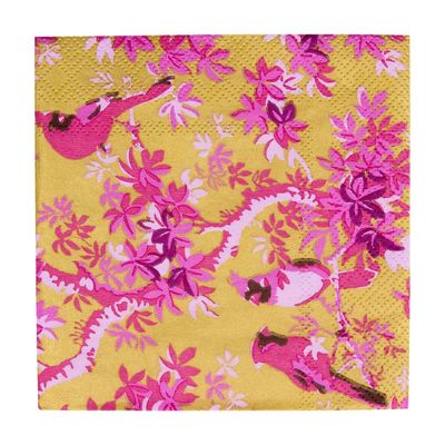 Scenic Songbirds Rose &amp; Gold Cocktail Napkins