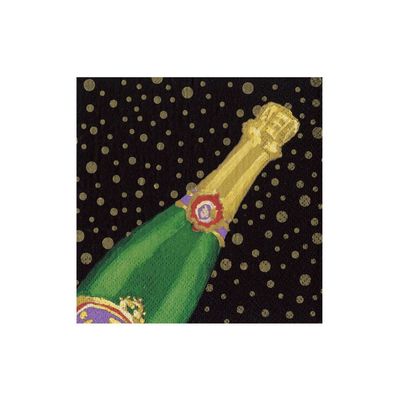 Sparkling Paper Cocktail Napkins in Black