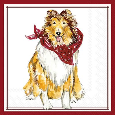 Maroon Collie Hometown Pride Cocktail Napkins