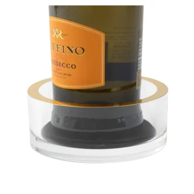 Gold Rim Wine Coaster Holder
