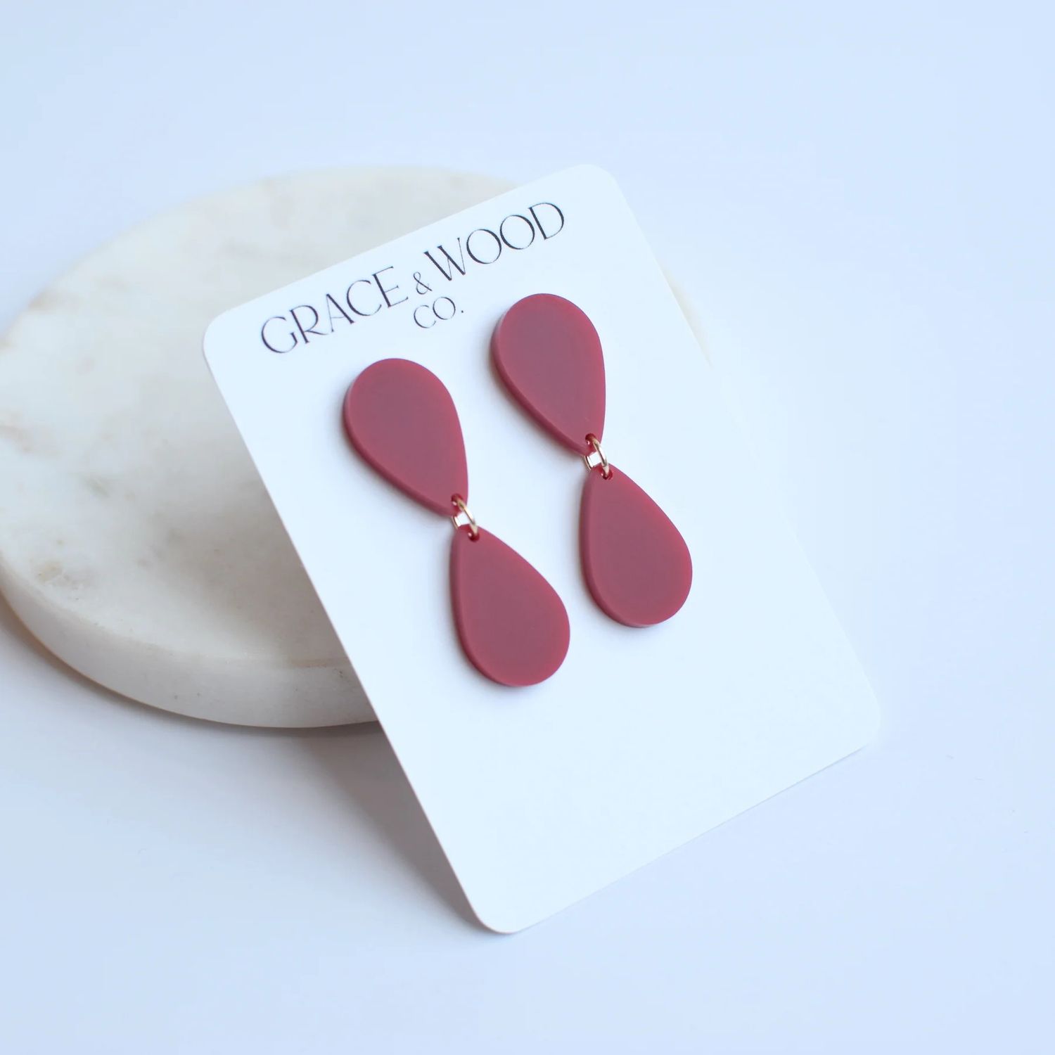 Cranberry Mirrored Teardrop DS