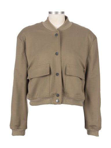 Camilla Twill Bomber Jacket, Color: KHAKI, Size: Small