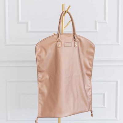 Glam Garment Bag Metallic Mocha