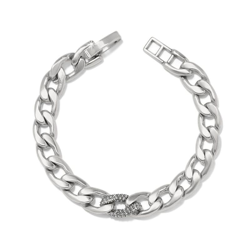 Cleo Pave Link Bracelet Silver
