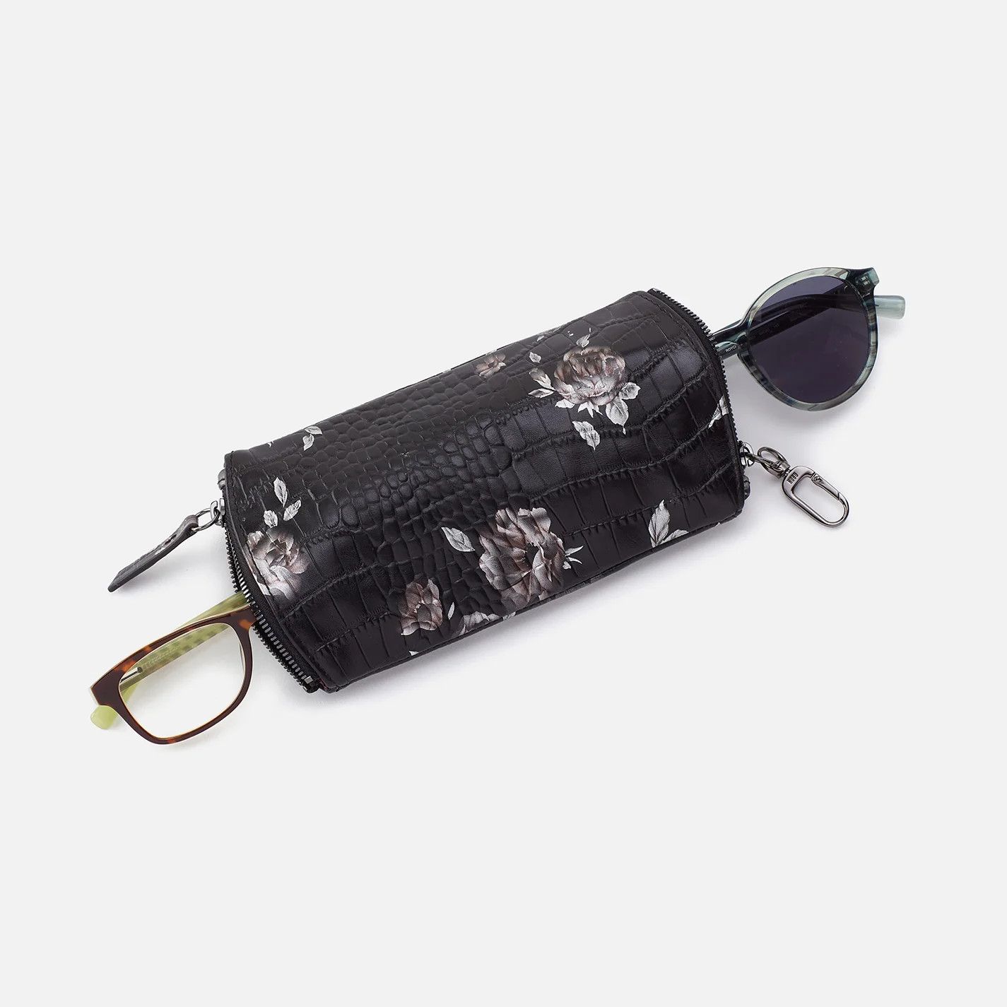 HOBO Spark Double Eyeglass Case Rose Croco Print