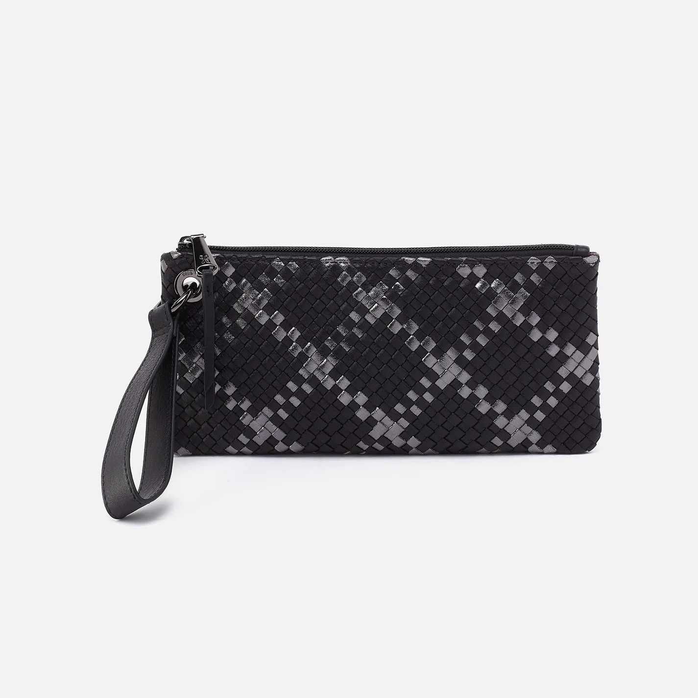 HOBO Vida Wristlet Black Metallic Woven