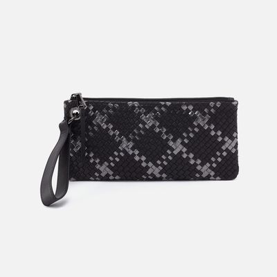 HOBO Vida Wristlet Black Metallic Woven
