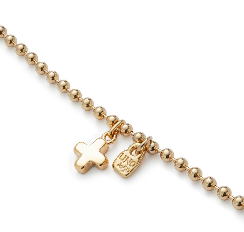 Ser Unico Gold Bracelet w/Cross Charm-M