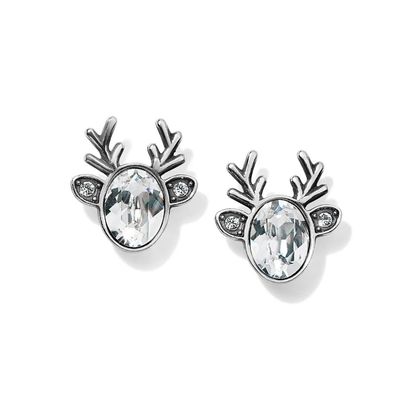 Reindeer Glitz Mini Post Earrings Clear