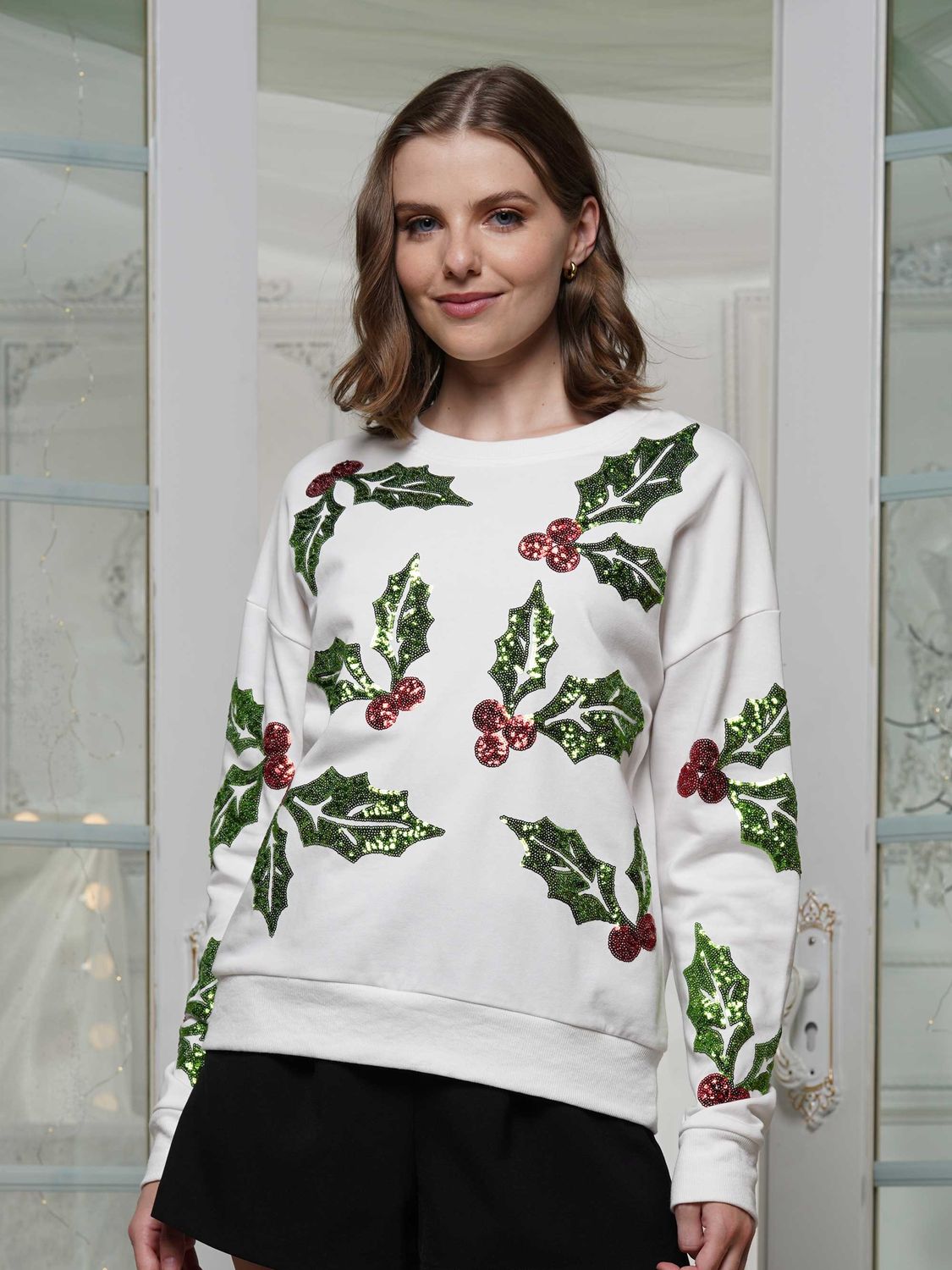 Sequin Holly Top
