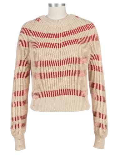 Reagen-Scoop Neck Long Sleeve Sweater, Color: Taupe, Size: Medium