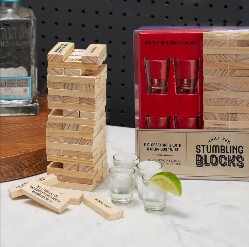 Stumbling Blocks w/4 Shot Glasses in Gift Box