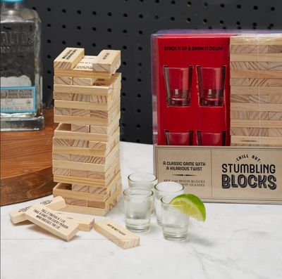 Stumbling Blocks w/4 Shot Glasses in Gift Box
