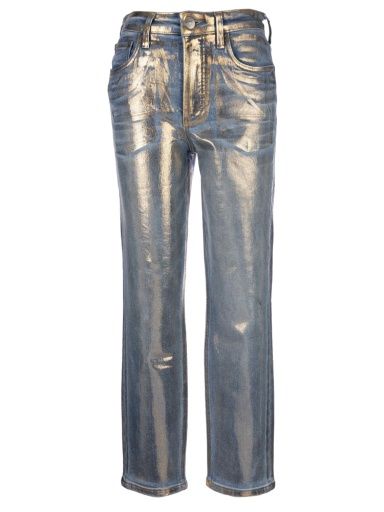 Rachael Coated HR Mom Jean, Color: Metallic Gold, Size: 2