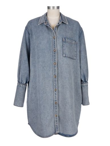 Rooney Denim Shirt Dress, Color: Medium Wash, Size: Medium